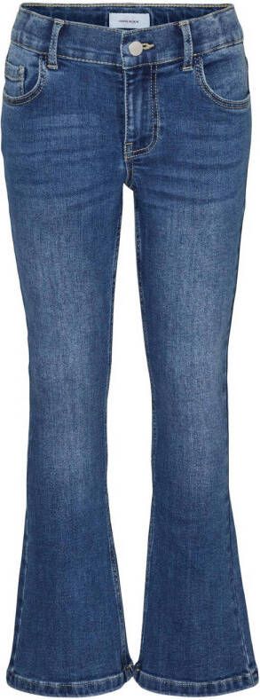 VERO MODA GIRL flared jeans VMRIVER medium blue denim Blauw Meisjes Stretchdenim 146