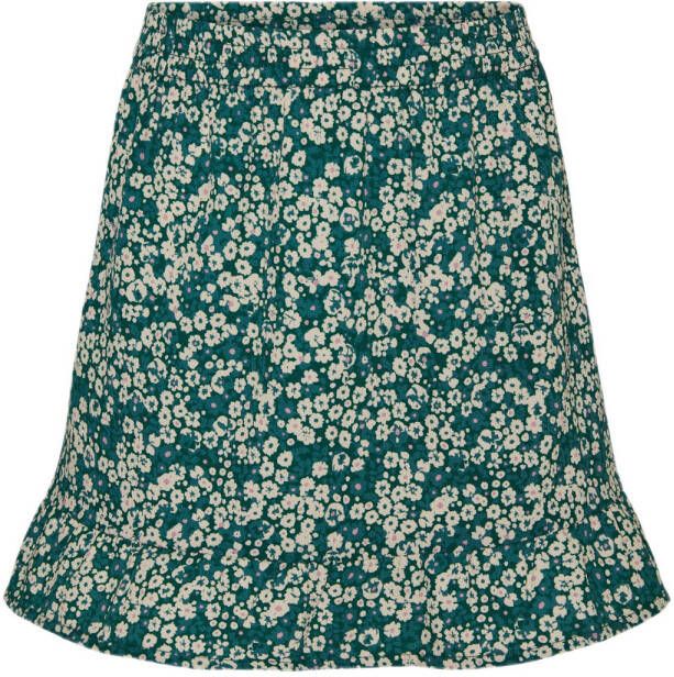 VERO MODA GIRL gebloemde rok VMDITSY VIVIKA groen blauw Meisjes Polyester 122