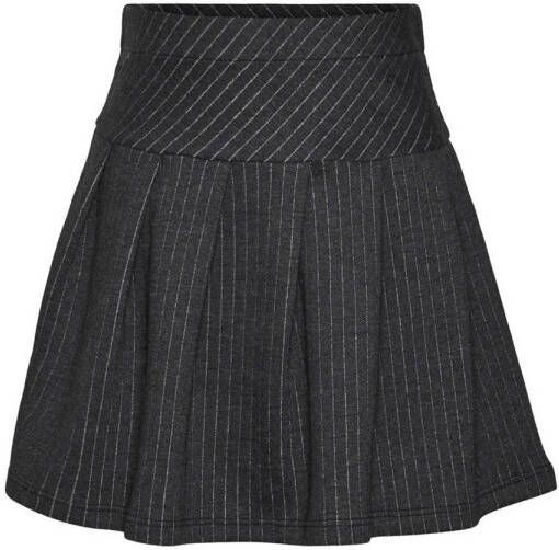 VERO MODA GIRL gestreepte rok VMMONI donkergrijs melange Meisjes Katoen 122 128