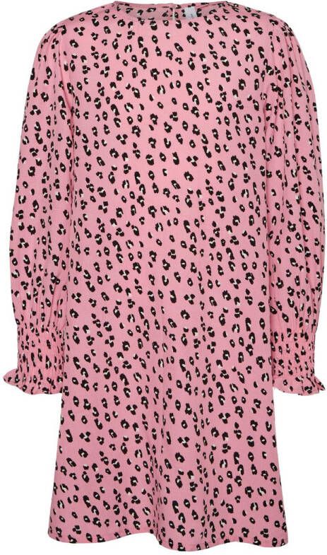 VERO MODA GIRL jurk VMNIA met stippen roze Meisjes Polyester Ronde hals 152