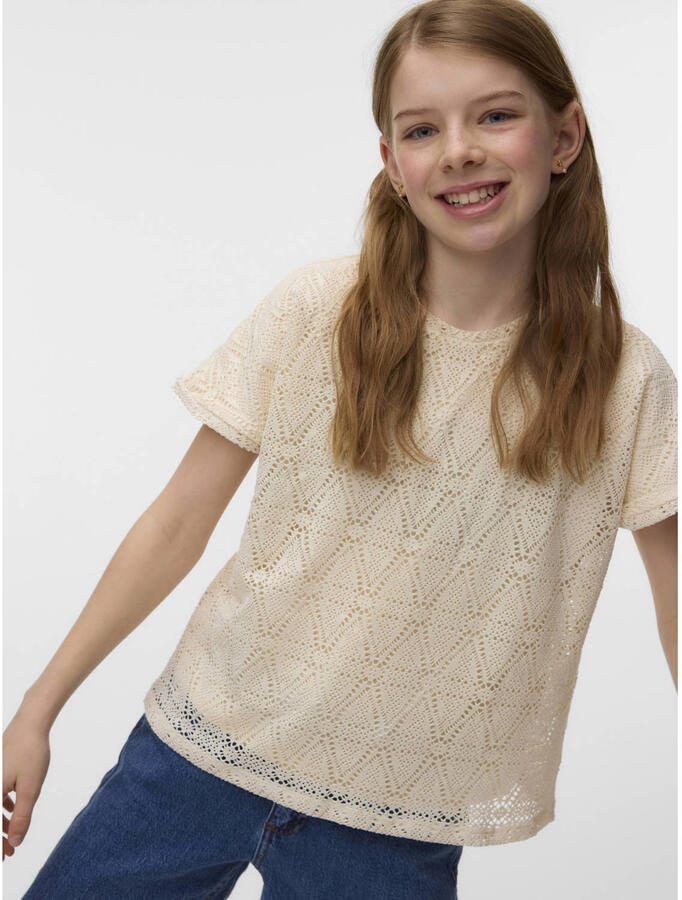 VERO MODA GIRL blousetop gebreid ecru