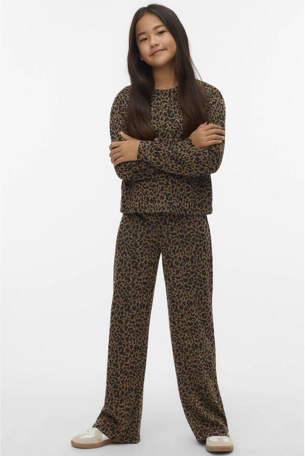 VERO MODA GIRL blousetop met panterprint groen