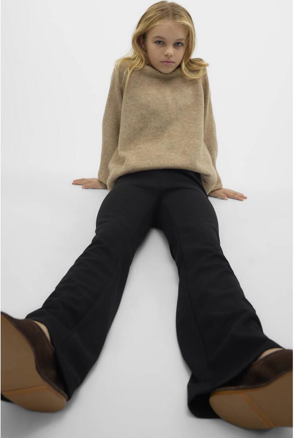 VERO MODA GIRL flared broek VMLUCCAKAMMA zwart Meisjes Polyester Effen 122