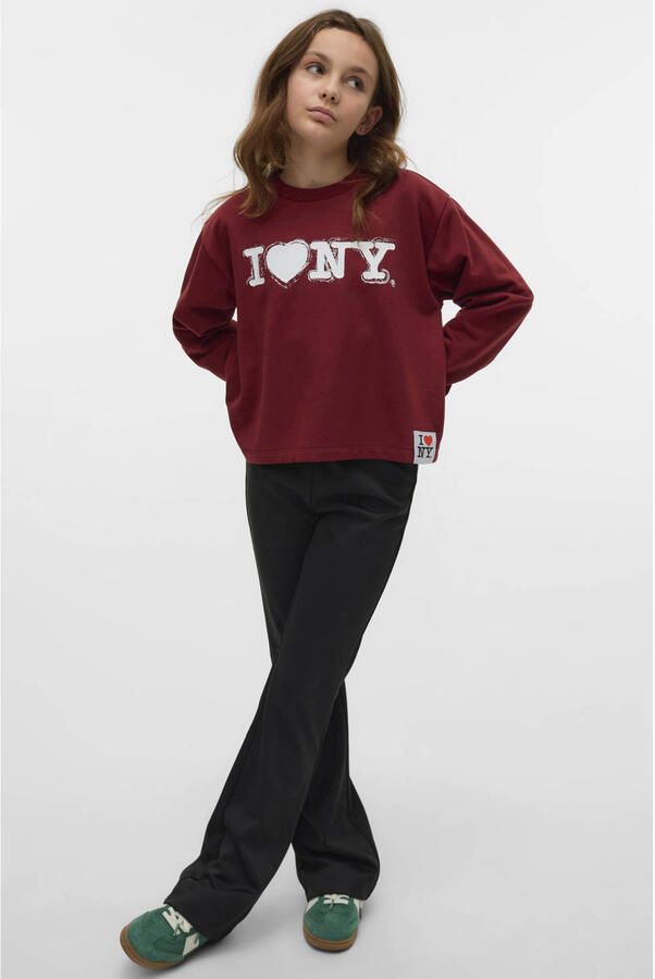 VERO MODA GIRL flared broek VMLUCCAKAMMA zwart Meisjes Polyester Effen 116 - Foto 2