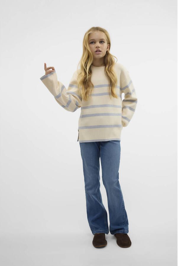 VERO MODA GIRL flared jeans VMRIVER medium blue denim Blauw Meisjes Stretchdenim 146 - Foto 2