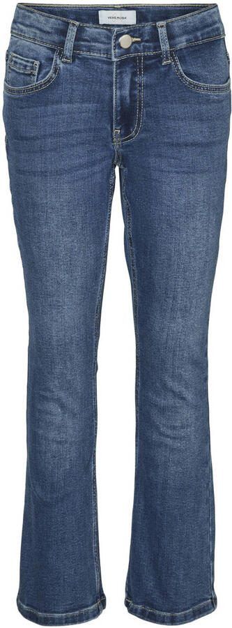 VERO MODA GIRL flared jeans VMRIVER medium blue denim Blauw Meisjes Stretchdenim 116 - Foto 2