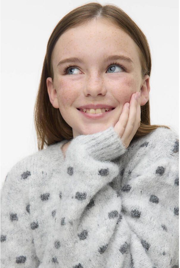 VERO MODA GIRL gebreide trui grijs melange