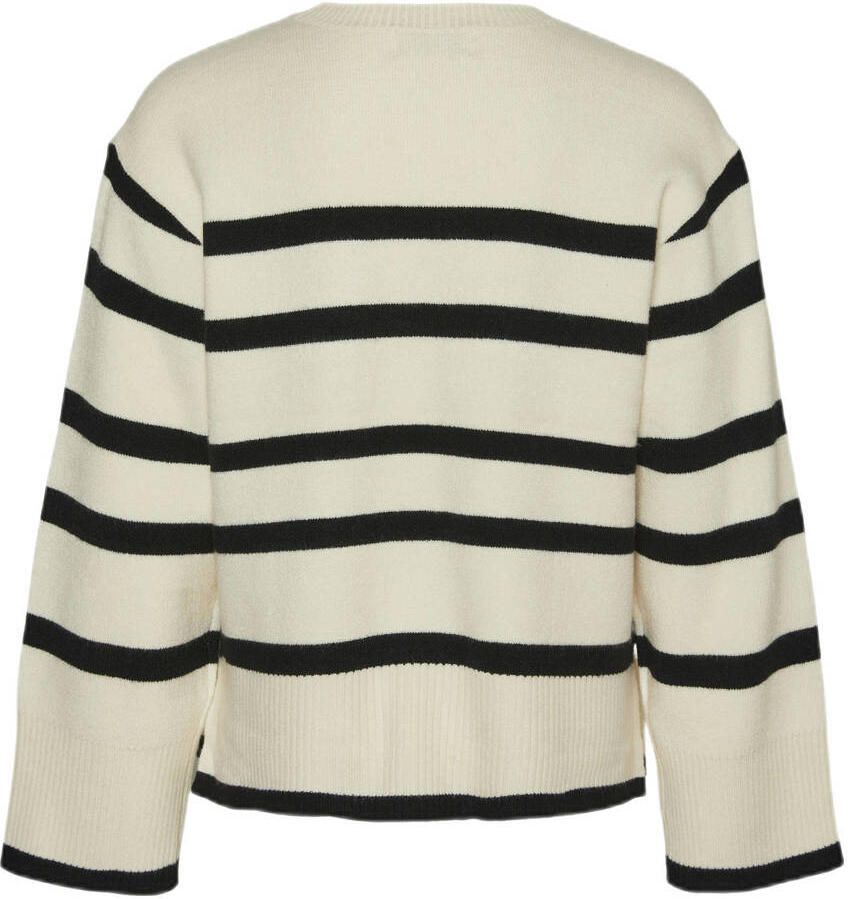 VERO MODA GIRL gebreide trui Ecru Meisjes Viscose Ronde hals Streep 122 128 - Foto 2