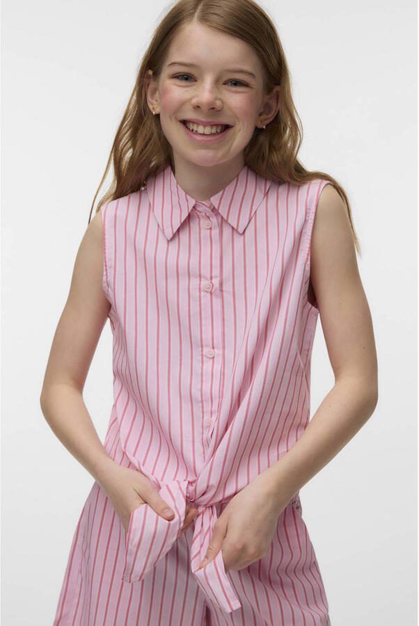 VERO MODA GIRL gestreepte blouse roze