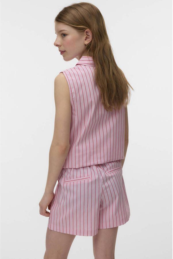 VERO MODA GIRL gestreepte blouse roze - Foto 3
