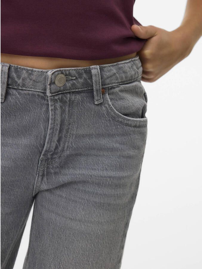 VERO MODA GIRL high waist straight leg jeans grey denim - Foto 2