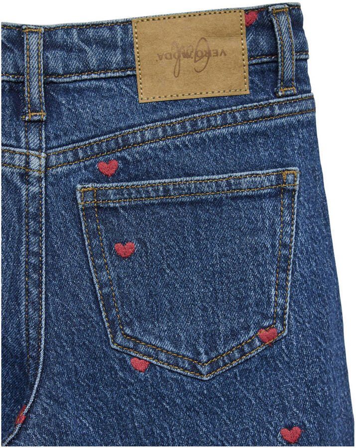 VERO MODA GIRL high waist wide leg jeans medium blue denim