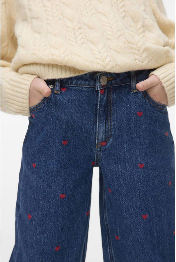 VERO MODA GIRL high waist wide leg jeans medium blue denim - Foto 2