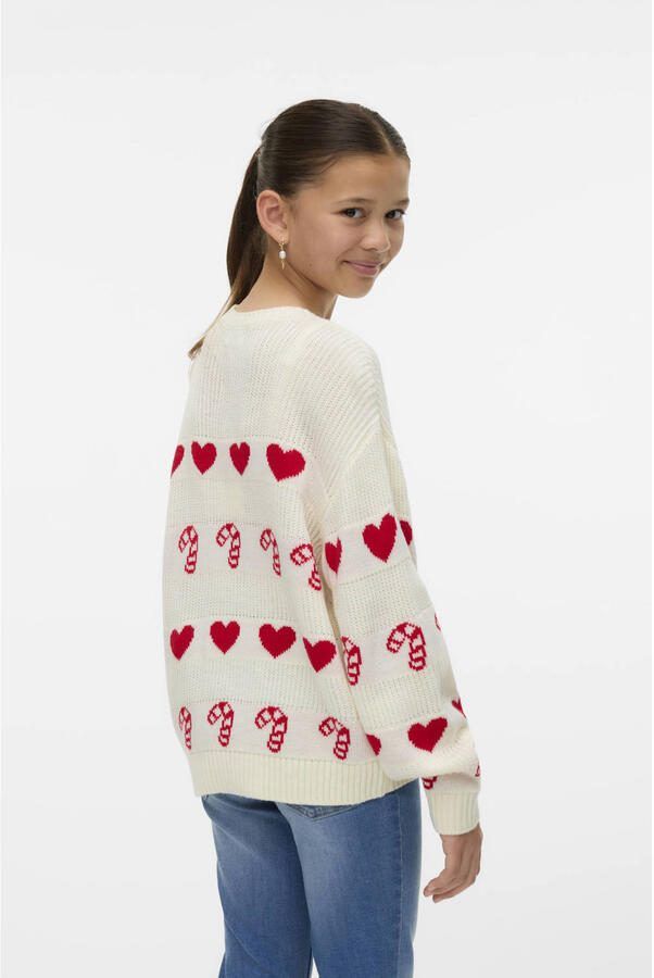 VERO MODA GIRL kersttrui ecru gebreid - Foto 2