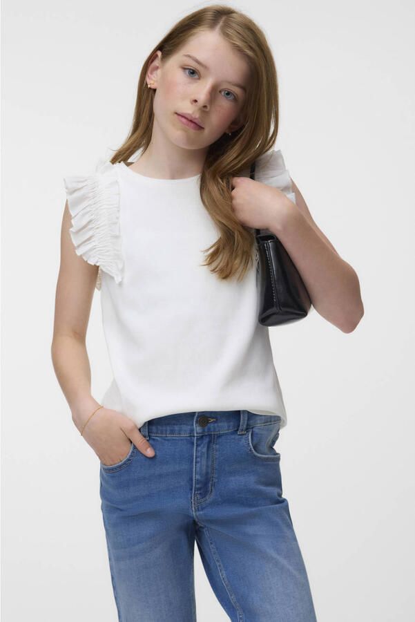 VERO MODA GIRL mouwloze top wit - Foto 3