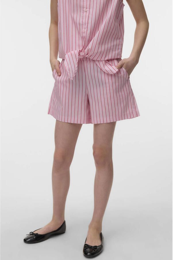 VERO MODA GIRL regular gestreepte casual short roze