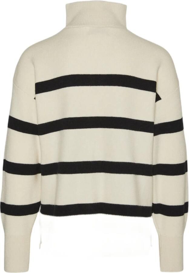 VERO MODA GIRL schipperstrui ecru Meisjes Viscose Opstaande kraag Effen