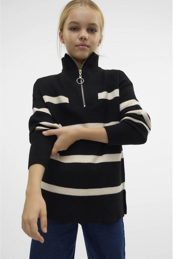 VERO MODA GIRL schipperstrui zwart gebreid