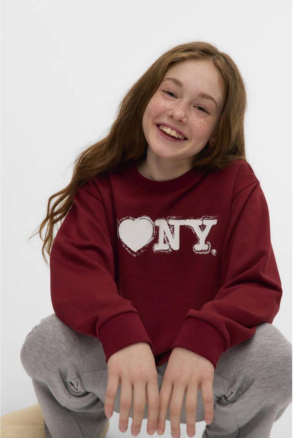 VERO MODA GIRL sweater donkerrood - Foto 3