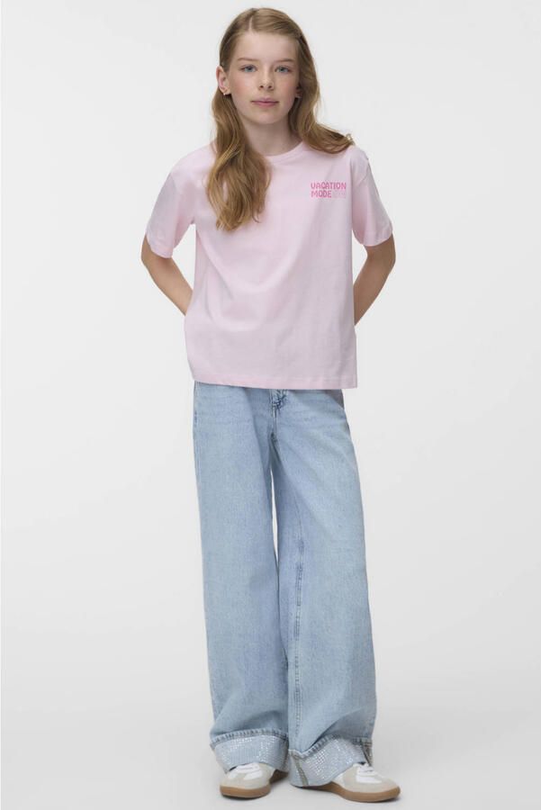 VERO MODA GIRL T-shirt met backprint roze