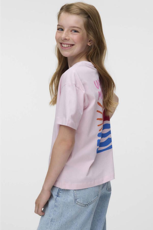VERO MODA GIRL T-shirt met backprint roze - Foto 2