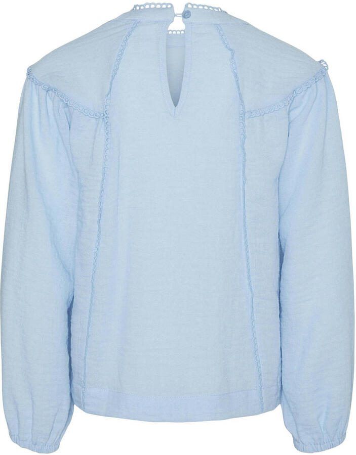 VERO MODA GIRL top VMCHRIS lichtblauw Meisjes Polyester Ronde hals Effen 152