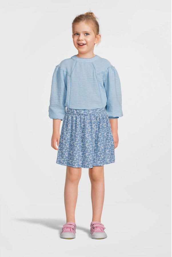 VERO MODA GIRL top VMCHRIS lichtblauw Meisjes Polyester Ronde hals Effen 152 - Foto 3