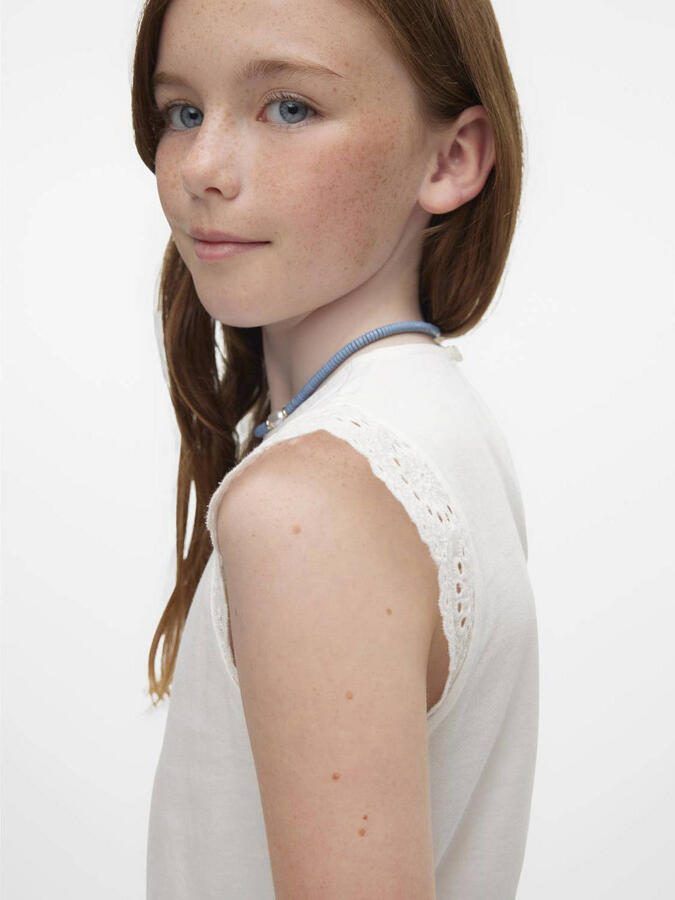 VERO MODA GIRL top VMEMILY wit Meisjes Katoen Ronde hals Effen 134 140 - Foto 2