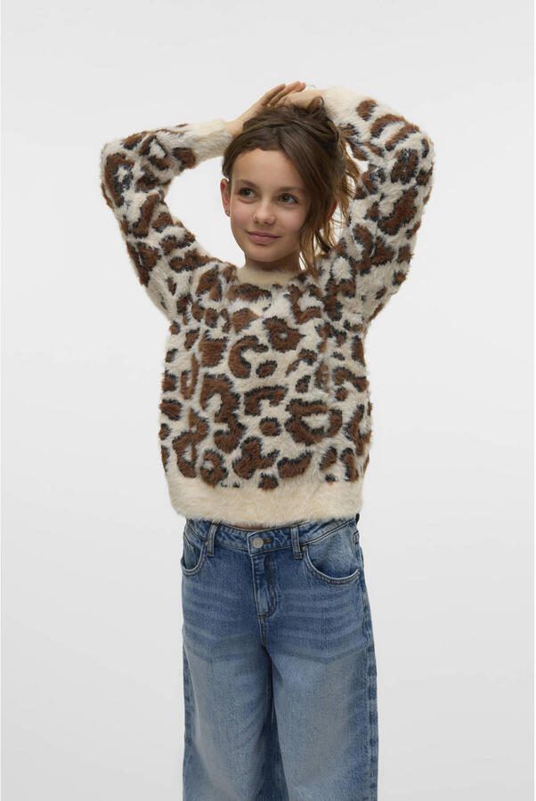 VERO MODA GIRL trui beige gebreid