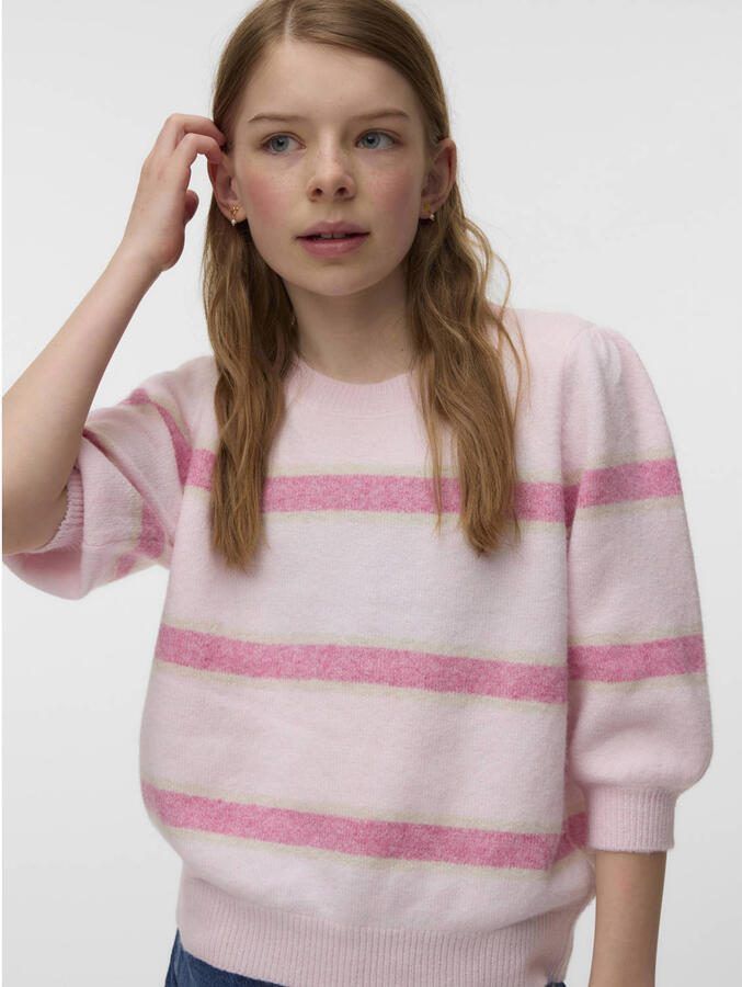 VERO MODA GIRL trui fijn gebreid lichtroze