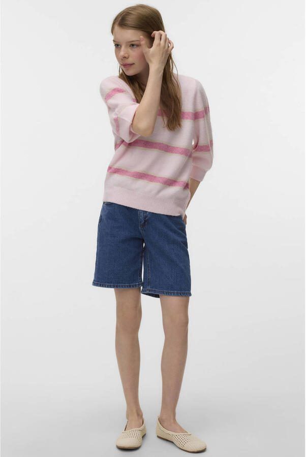VERO MODA GIRL trui fijn gebreid lichtroze - Foto 2