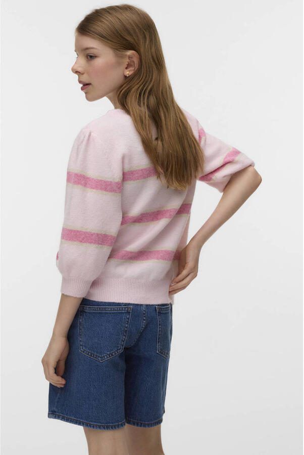 VERO MODA GIRL trui fijn gebreid lichtroze - Foto 3