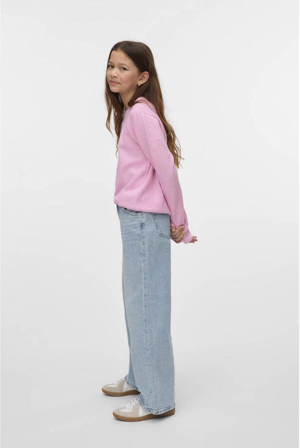 VERO MODA GIRL wide leg high waist jeans light blue denim - Foto 2