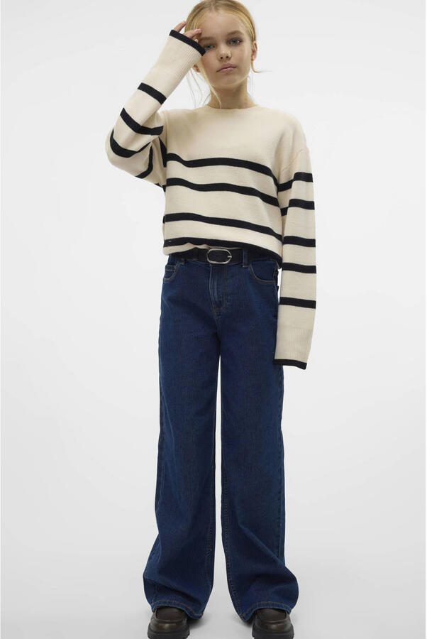 VERO MODA GIRL wide leg jeans VMDAISY dark blue denim Blauw Meisjes Stretchdenim 116 - Foto 2