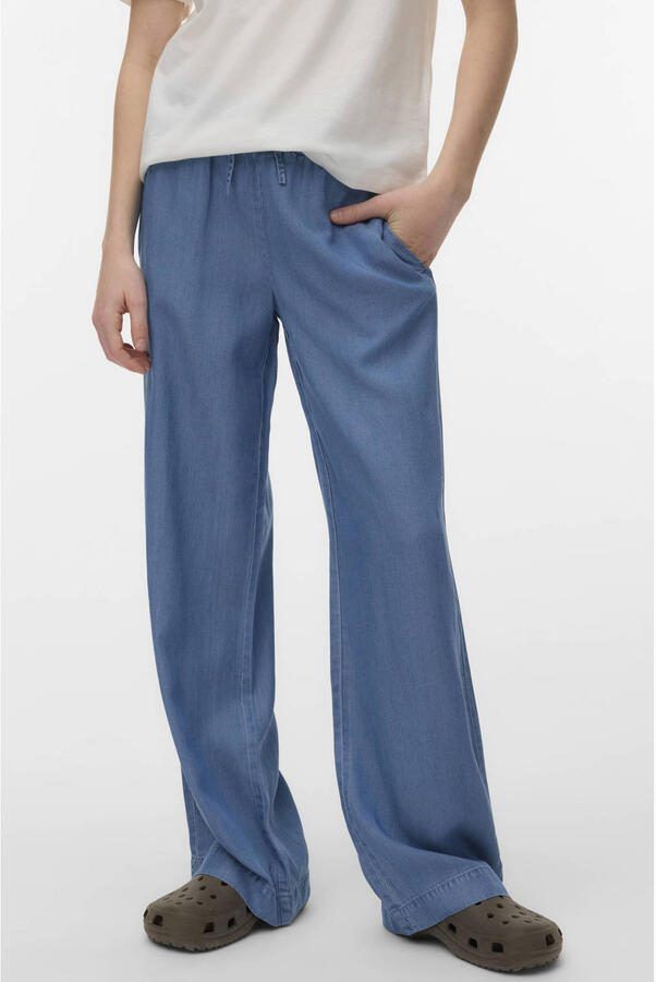 VERO MODA GIRL wide leg regular waist medium blue denim - Foto 3