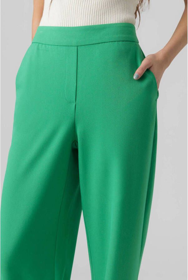 VERO MODA high waist loose fit broek VMLISCOOKIE groen