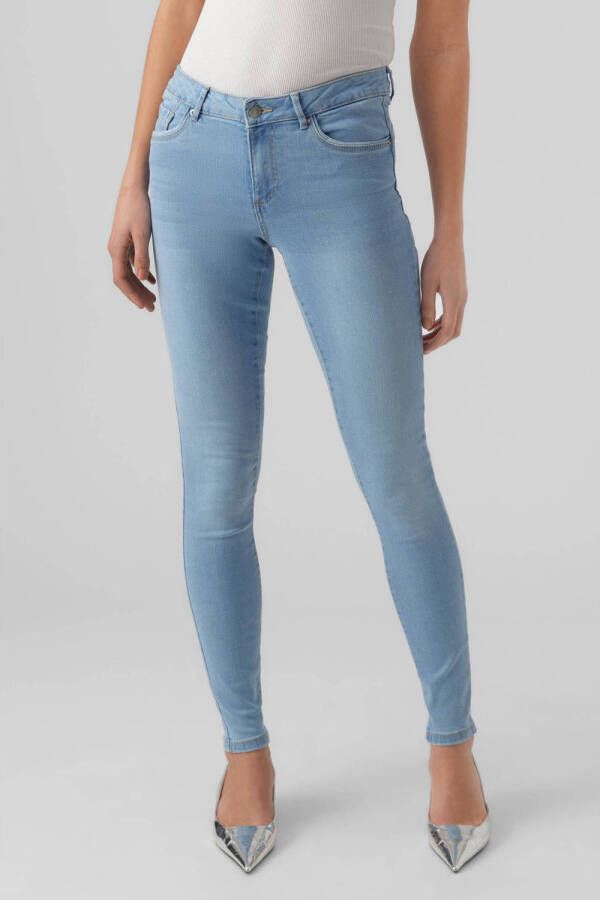 VERO MODA regular waist slim fit jeans VMALIA light blue denim