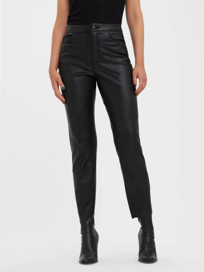 Vero Moda Imitatieleren broek VMBRENDA HR STRAIGHT PL ANK PANT NOOS