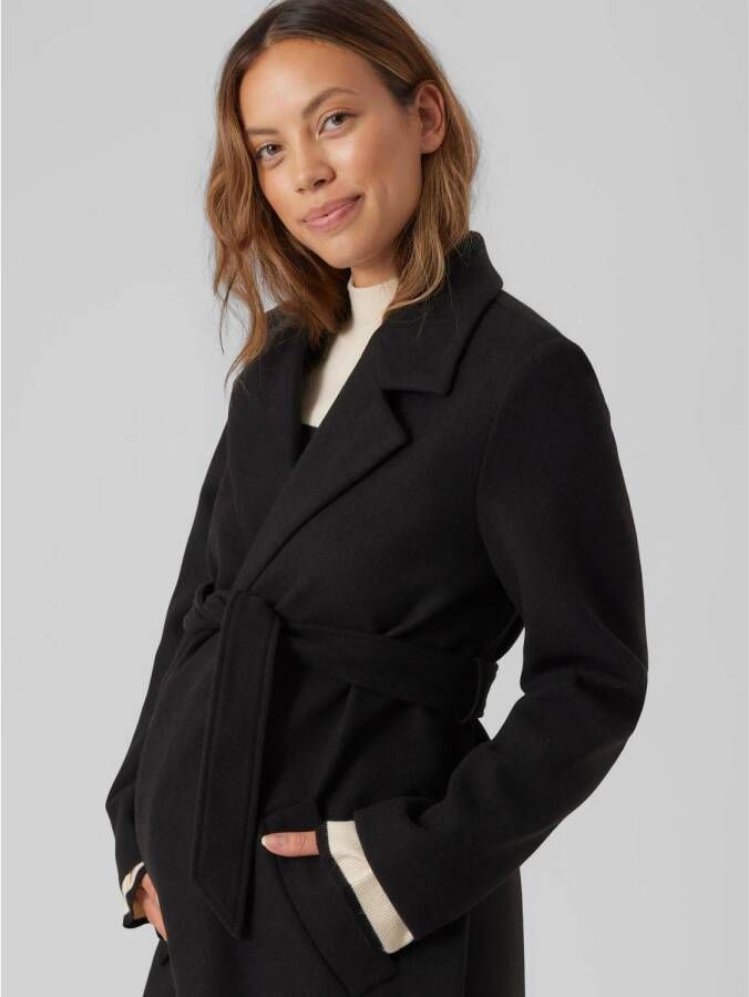 VERO MODA MATERNITY jas VMMFORTUNEAYA zwart Dames Polyester Reverskraag XL