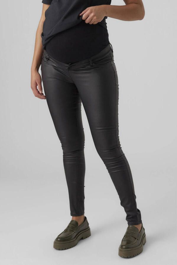 VERO MODA MATERNITY coated skinny zwangerschapsbroek zwart Dames Viscose XS - Foto 2