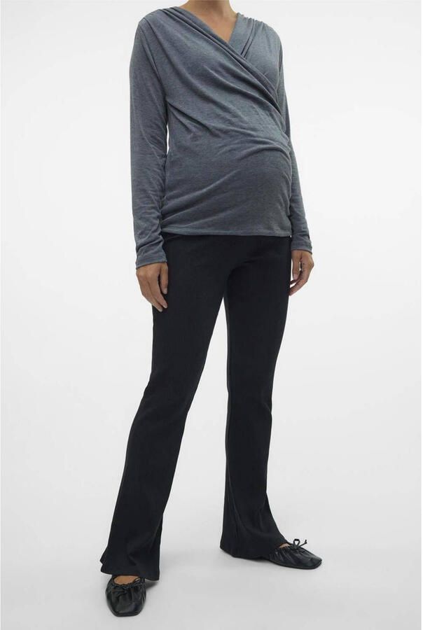 VERO MODA MATERNITY flared zwangerschapslegging VMMLAVENDER zwart Broek Dames Biologisch katoen S - Foto 3