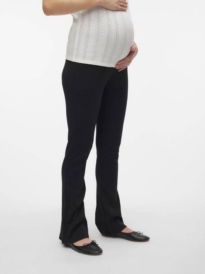 VERO MODA MATERNITY flared zwangerschapslegging VMMLAVENDER zwart Broek Dames Biologisch katoen S - Foto 2