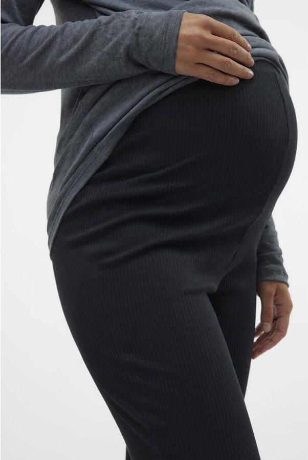 VERO MODA MATERNITY flared zwangerschapslegging VMMLAVENDER zwart Broek Dames Biologisch katoen S - Foto 3
