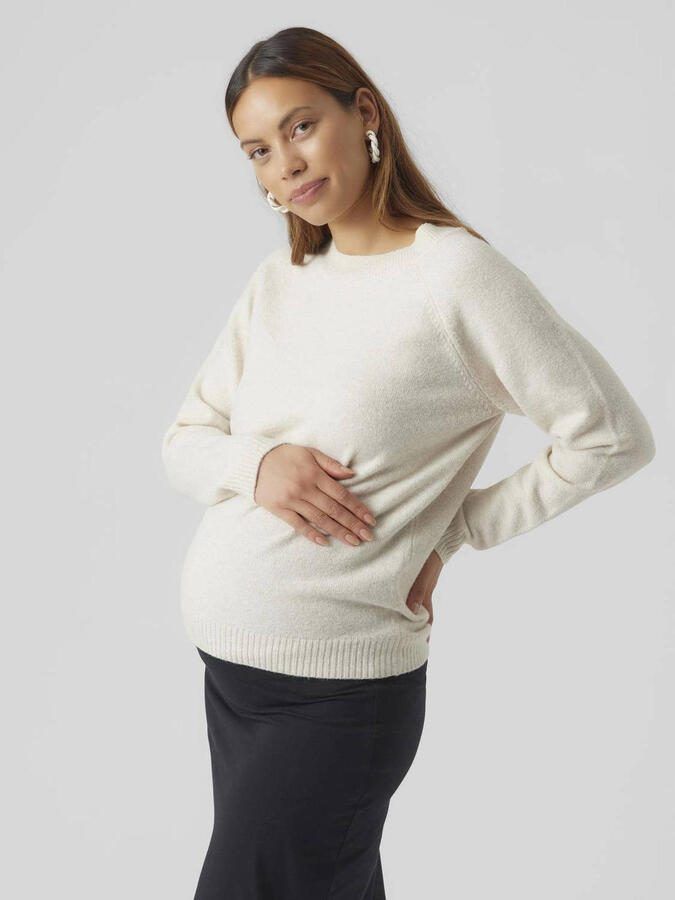 VERO MODA MATERNITY gebreide trui ecru Dames Polyester Ronde hals Effen XXL - Foto 2