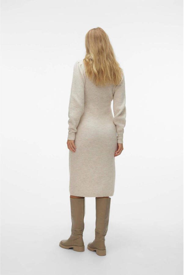 VERO MODA MATERNITY gebreide zwangerschapsjurk VMMVILLA ecru Dames Gerecycled polyester (duurzaam) Opstaande kraag S - Foto 2