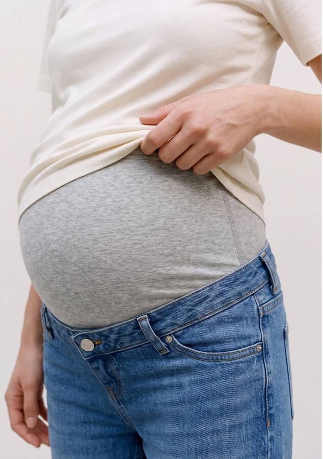 VERO MODA MATERNITY high waist zwangerschaps wide leg jeans medium blue denim Blauw maat 31-32 - Foto 2