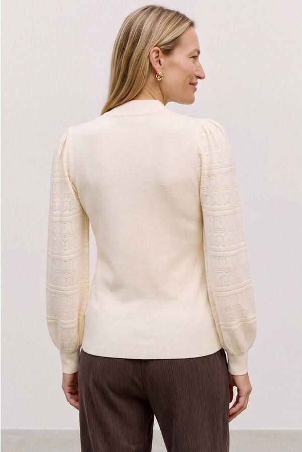 VERO MODA MATERNITY rechtvallende gebreide zwangerschapstrui beige Dames Viscose Opstaande kraag maat XL - Foto 3