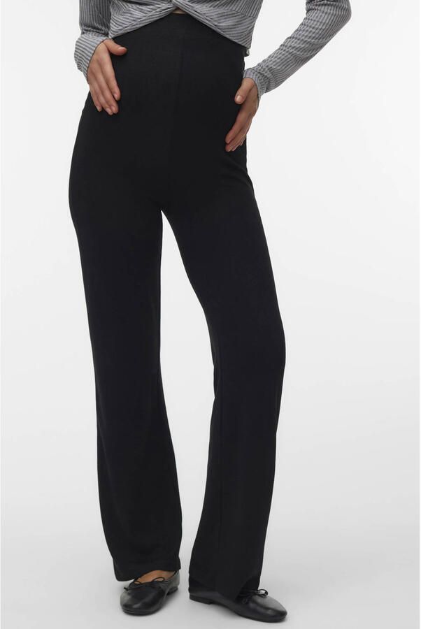 VERO MODA MATERNITY regular high waist zwangerschaps casual broek zwart Dames Polyester maat L