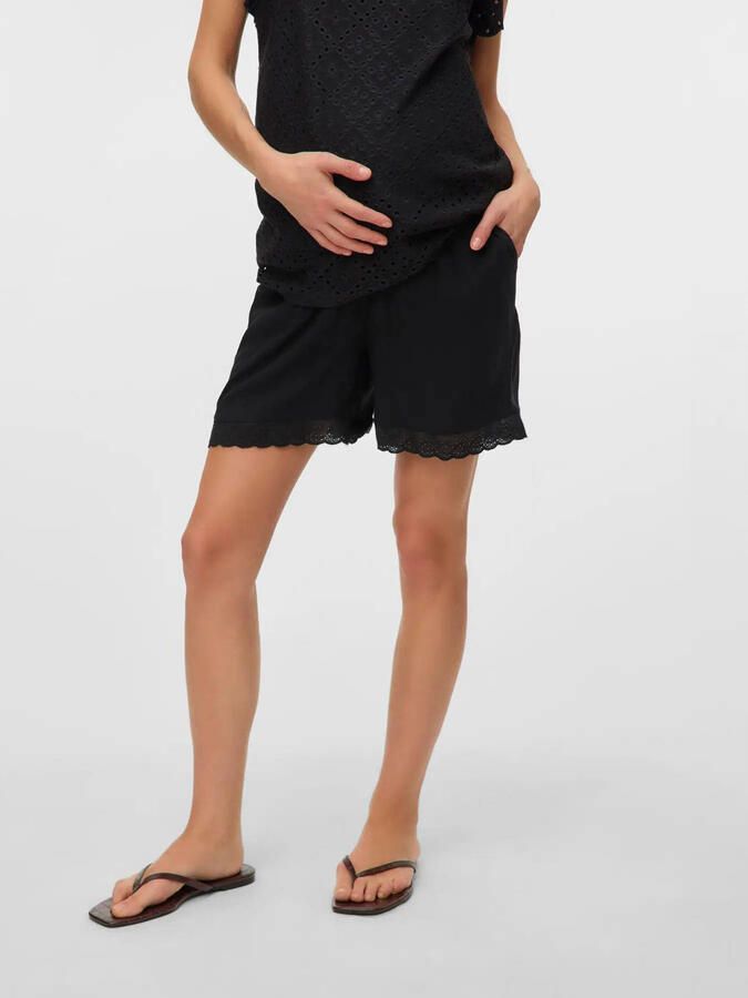 VERO MODA MATERNITY regular high waist zwangerschaps casual short zwart