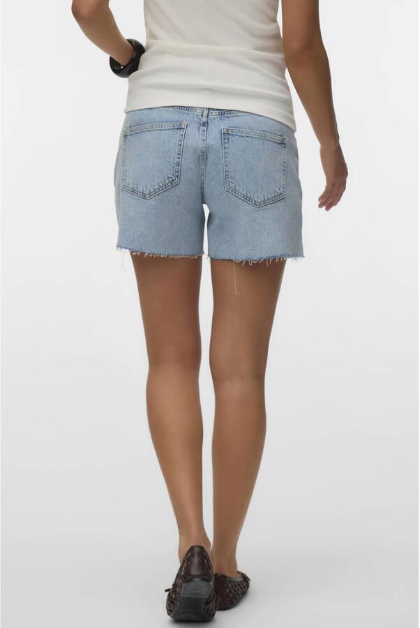 VERO MODA MATERNITY regular high waist zwangerschaps short light blue denim - Foto 3
